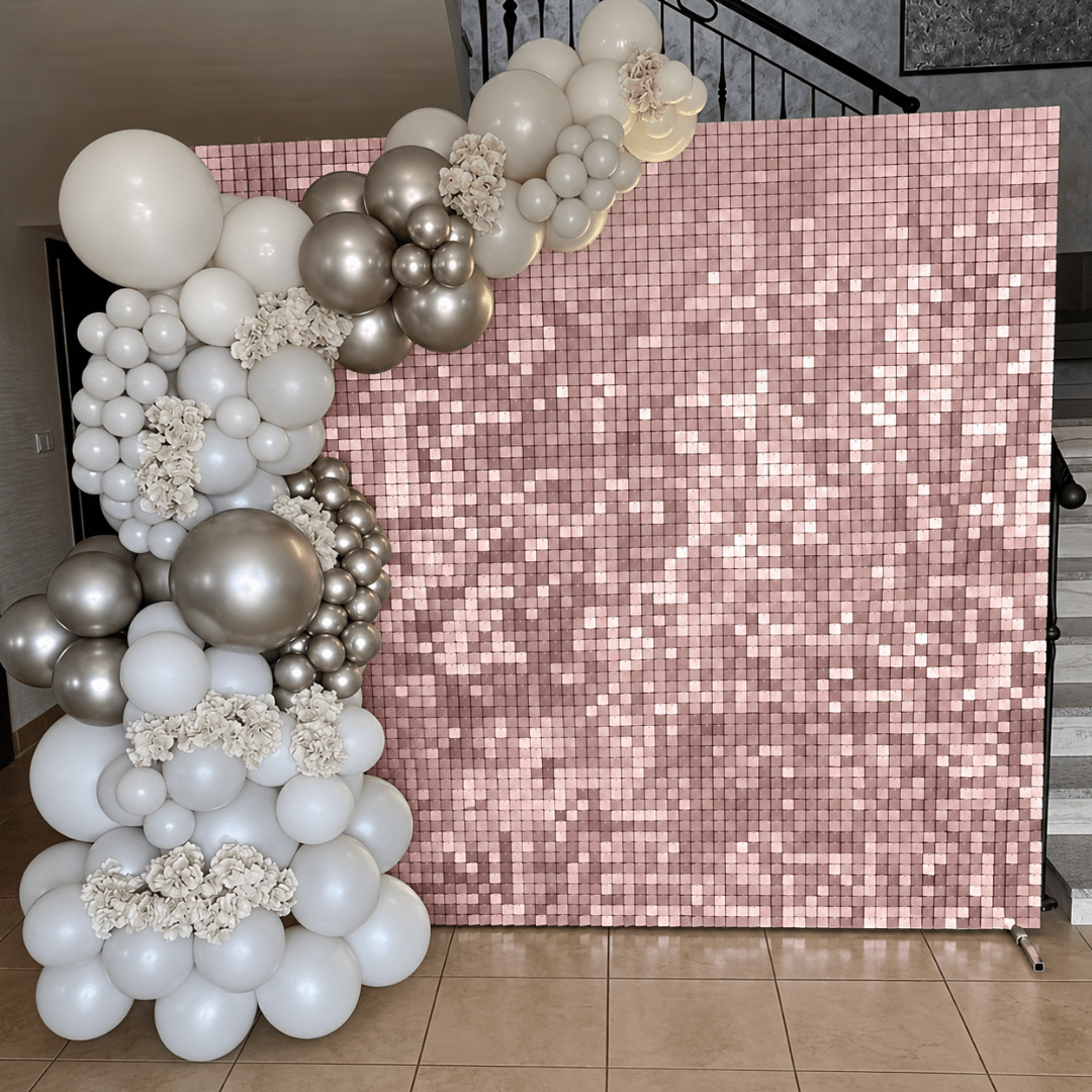 Pailletten Hintergrundplatte Rose 30 x 30 cm - TwentyFourParty