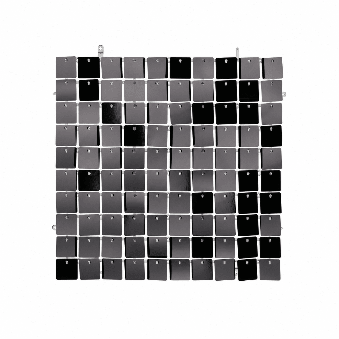 Pailletten Hintergrundplatte Schwarz 30 x 30 cm - TwentyFourParty