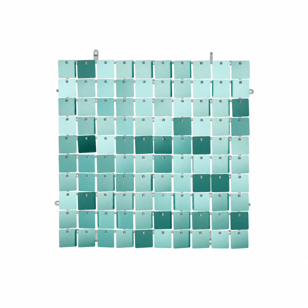 Pailletten Hintergrundplatte Türkis 30 x 30 cm - TwentyFourParty