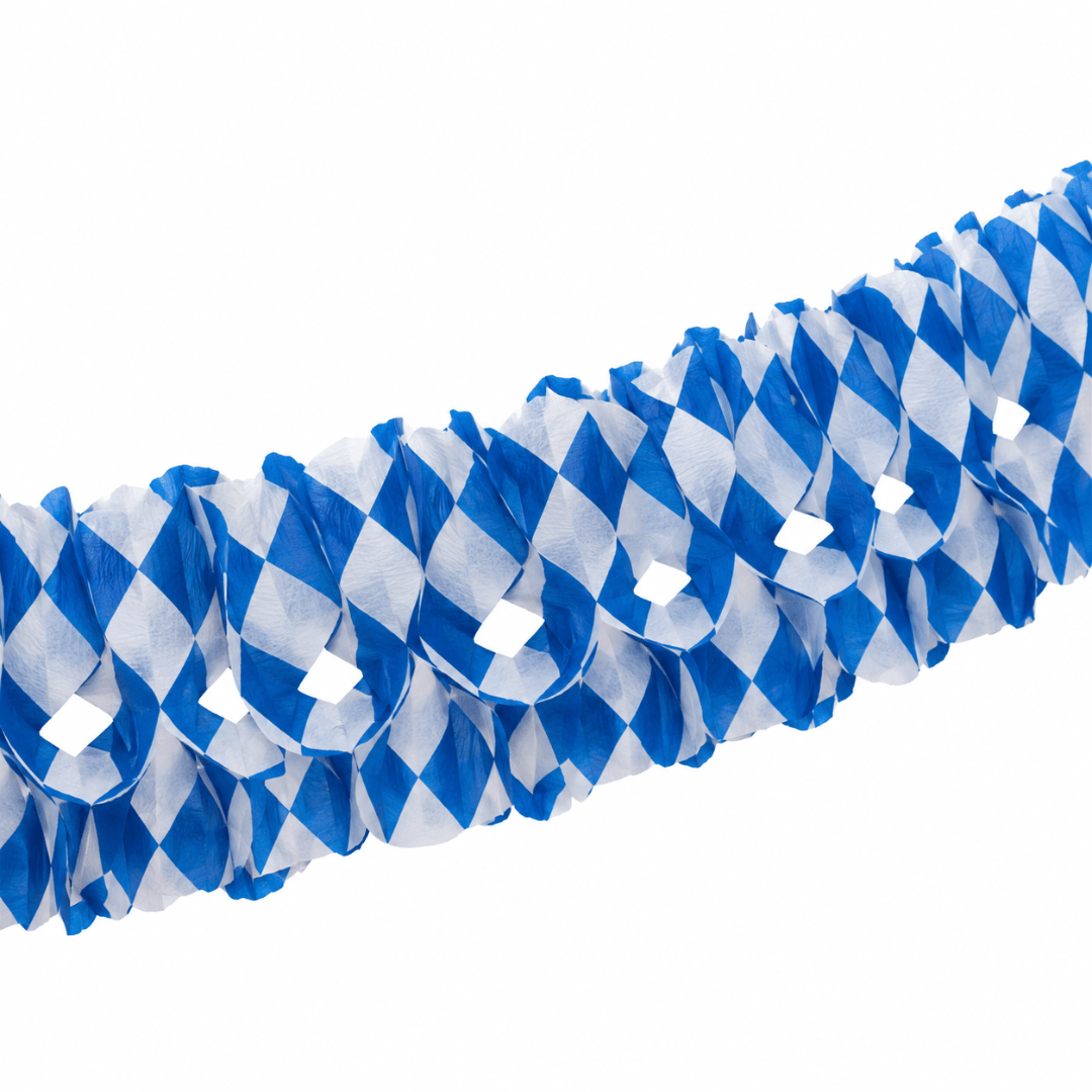 Papiergirlande Bayrische Raute Blau Weiß - TwentyFourParty
