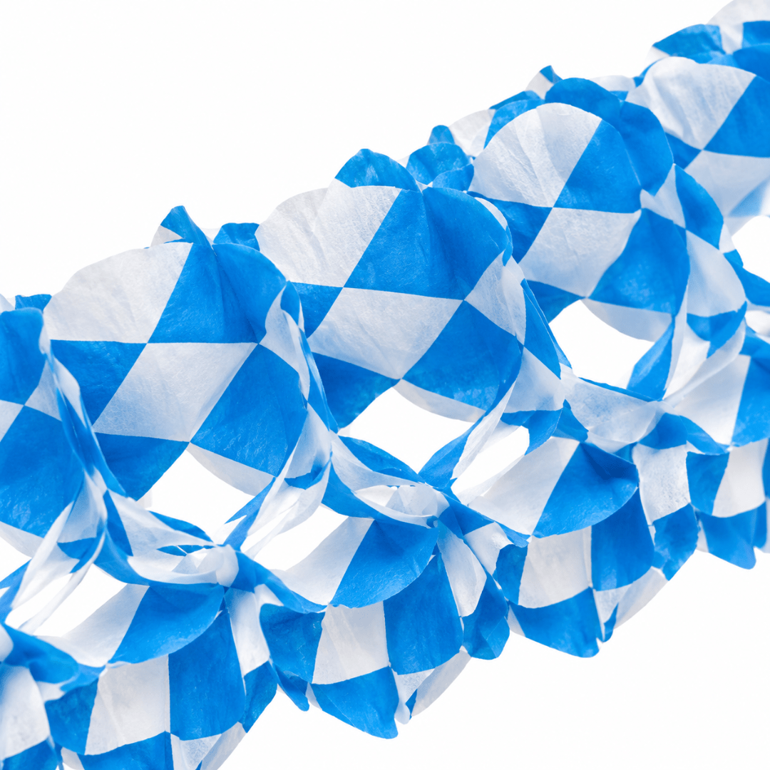 Papiergirlande Bayrische Raute Blau Weiß - TwentyFourParty