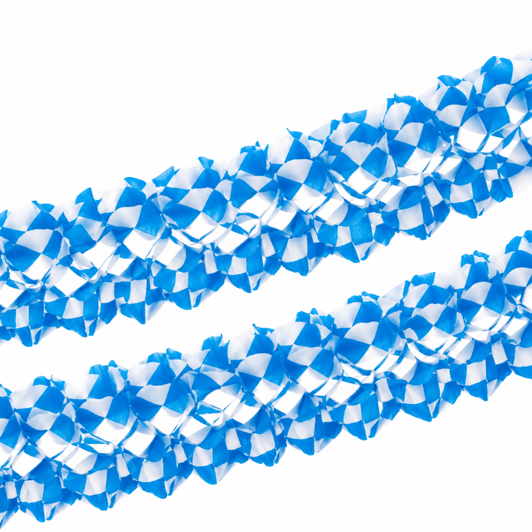 Papiergirlande Bayrische Raute Blau Weiß - TwentyFourParty
