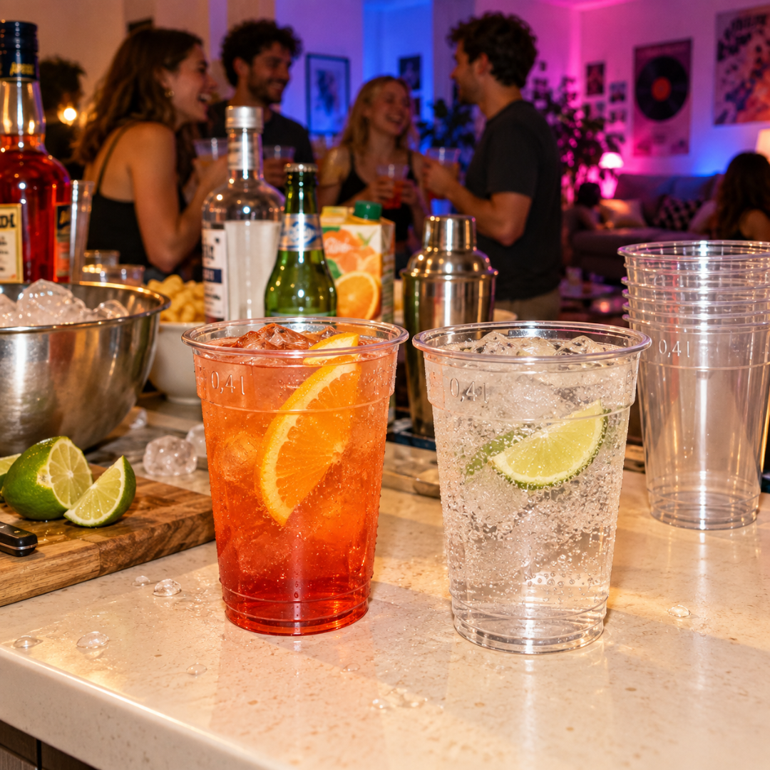 Party Einwegbecher 0,4 l glasklar 50 Stück - TwentyFourParty