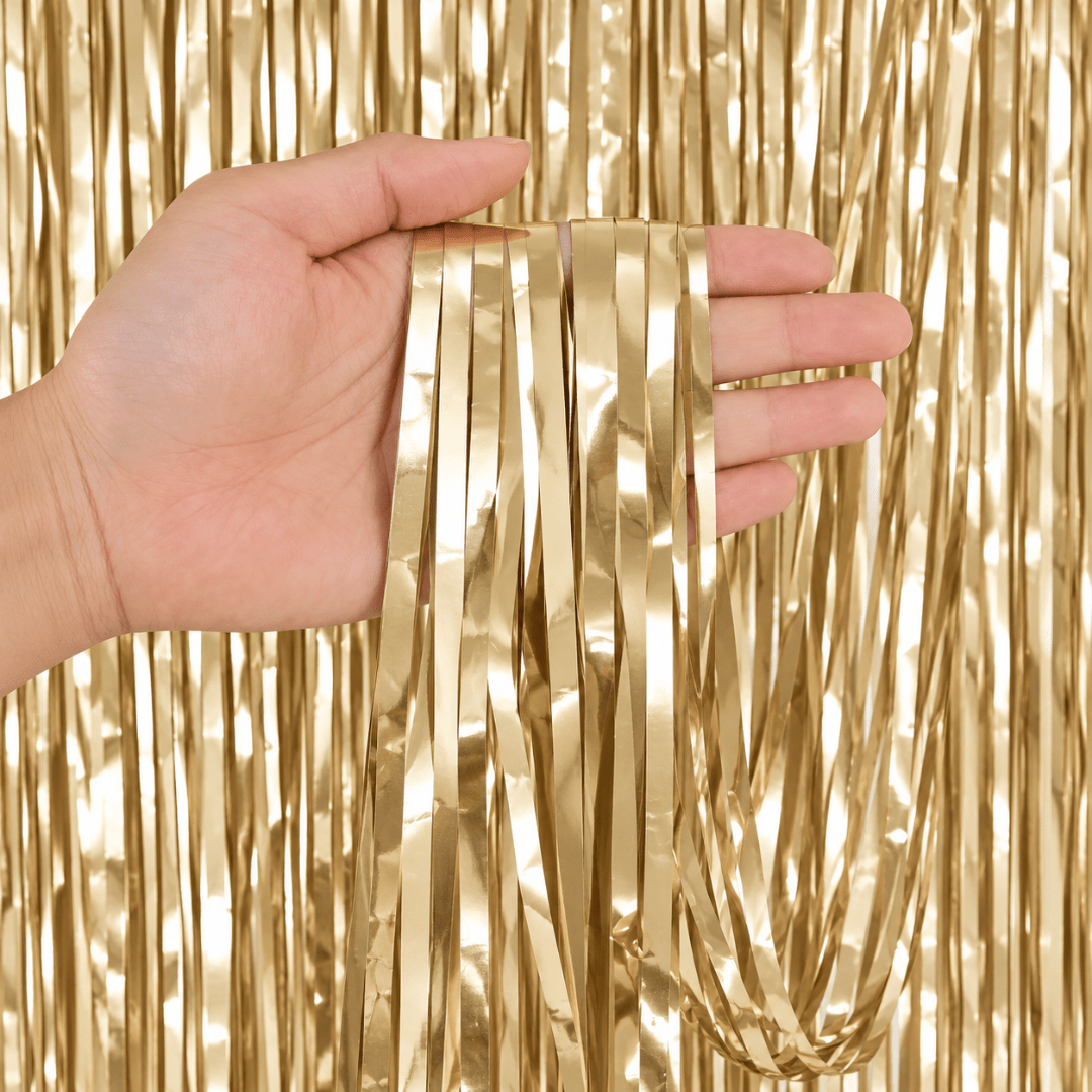 Partyvorhang Champagnergold 90 x 250 cm - TwentyFourParty
