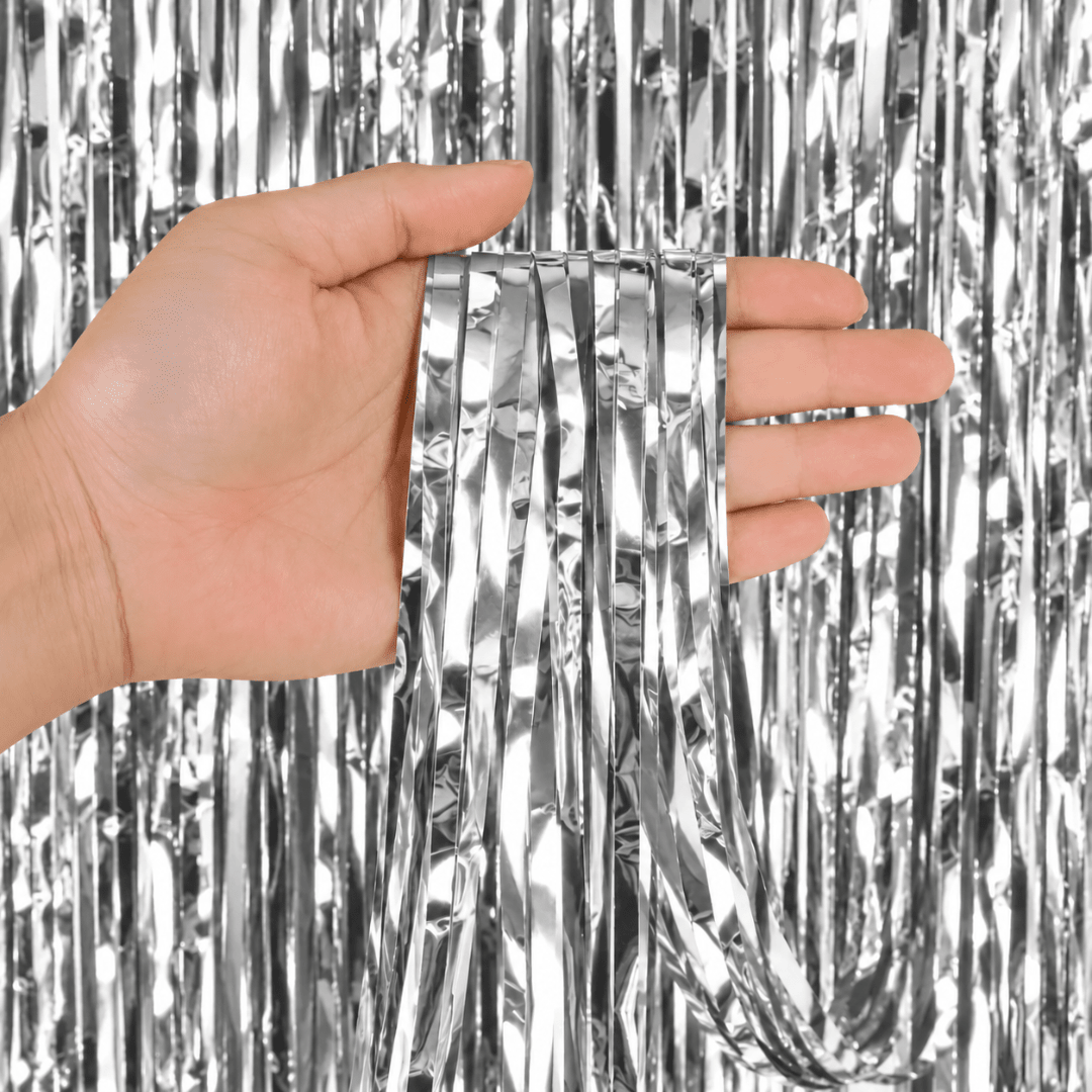 Partyvorhang Silber 100 x 200 cm - TwentyFourParty