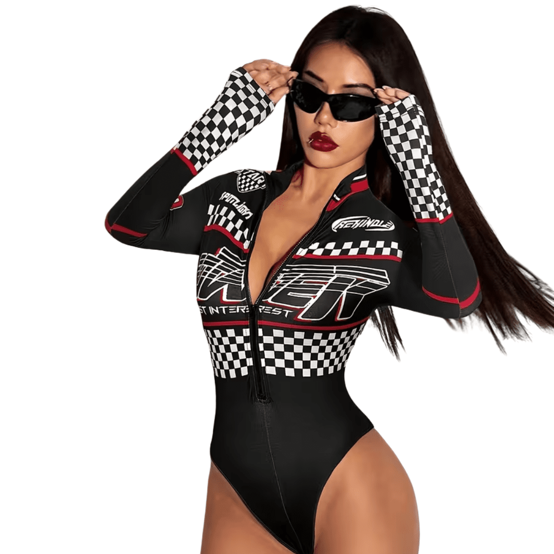 Racing Girl Kostüm Body Damen - TwentyFourParty