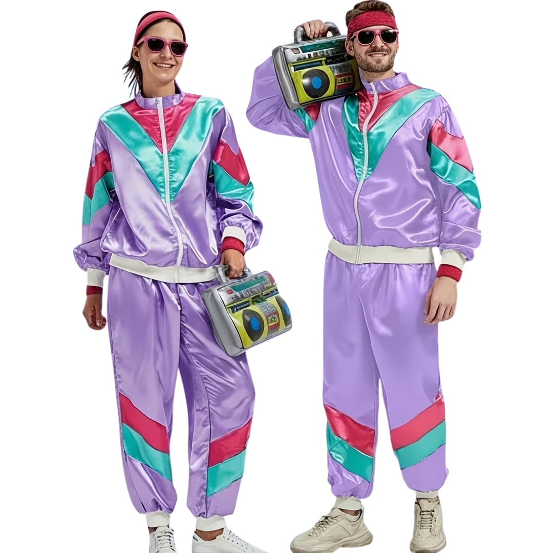 Retro Jogginganzug Unisex Lila – 70er Style - TwentyFourParty