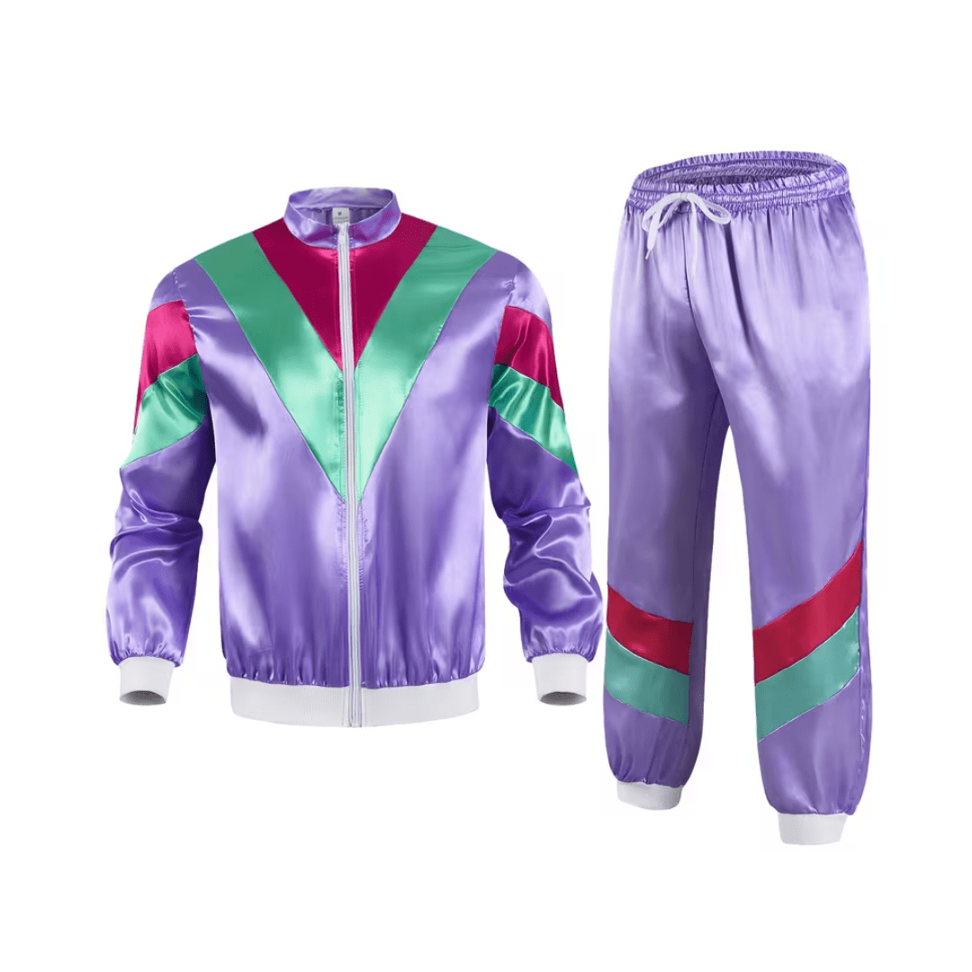 Retro Jogginganzug Unisex Lila – 70er Style - TwentyFourParty