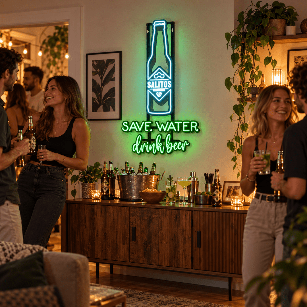 SALITOS LED Neon Sign Drink Beer - TwentyFourParty