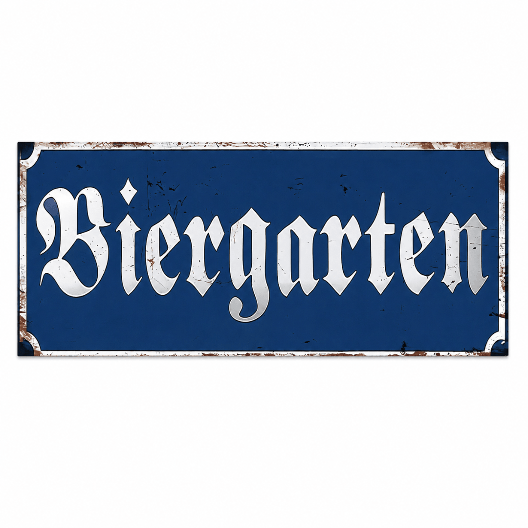 Schild Biergarten - TwentyFourParty