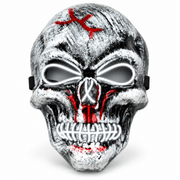Skull Maske LED Weiß – EL Wire Totenkopf Leuchtmaske - TwentyFourParty