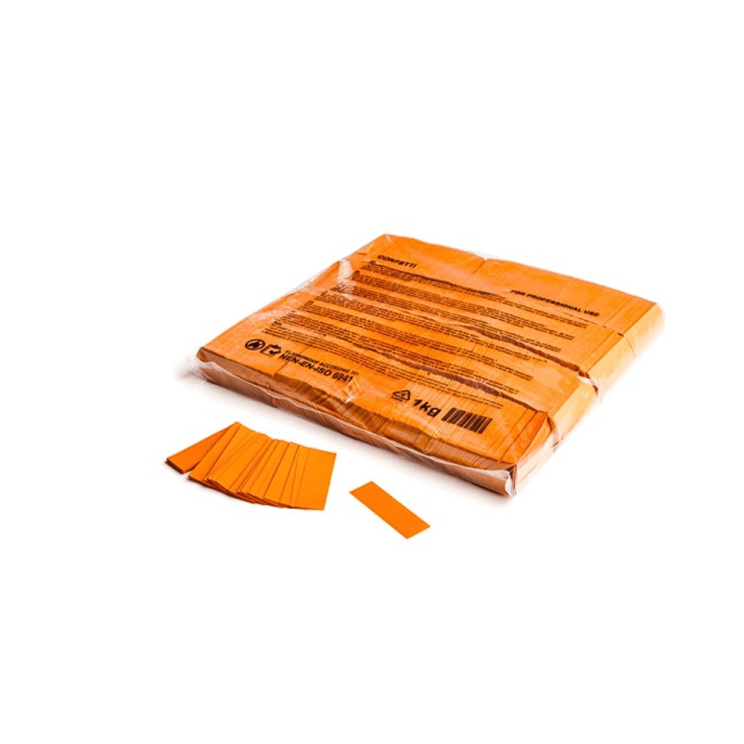 Slowfall Konfetti Rechteckig 55x17 mm - Papier Orange - 1 Kg - TwentyFourParty