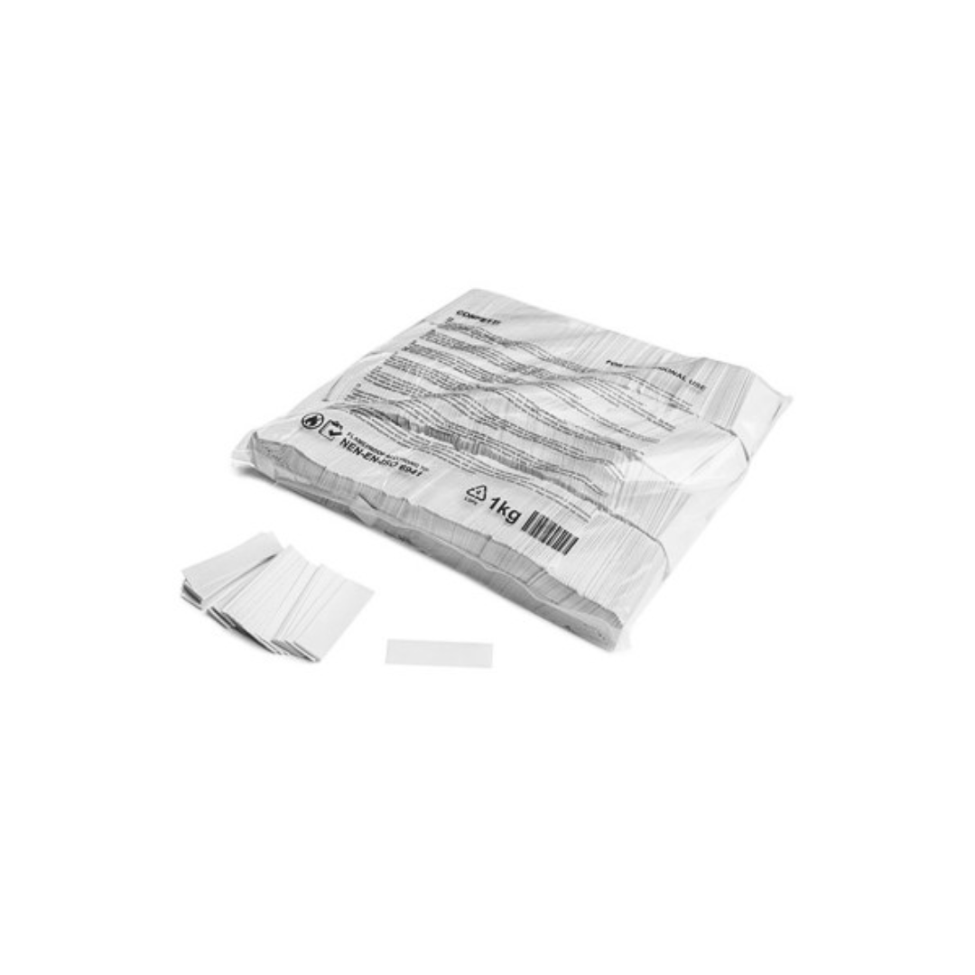 Slowfall Konfetti Rechteckig 55x17 mm - Papier Weiß - 1 Kg - TwentyFourParty