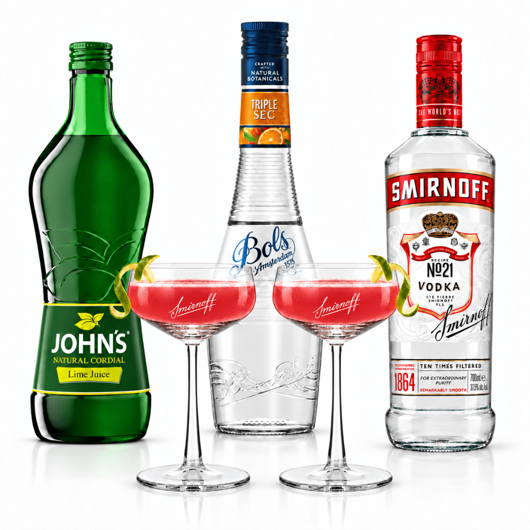 Smirnoff Cosmopolitan Set mit Bols Triple Sec - TwentyFourParty