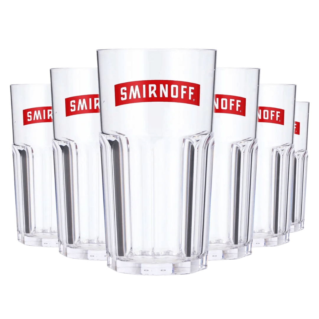 Smirnoff Kunststoff Longdrinkbecher 6x 310ml Transparent - TwentyFourParty