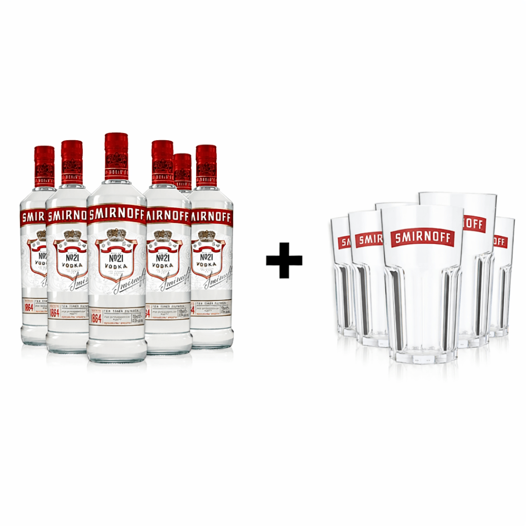Smirnoff Party Bundle 6x 0,7l + 6 Becher GRATIS - TwentyFourParty