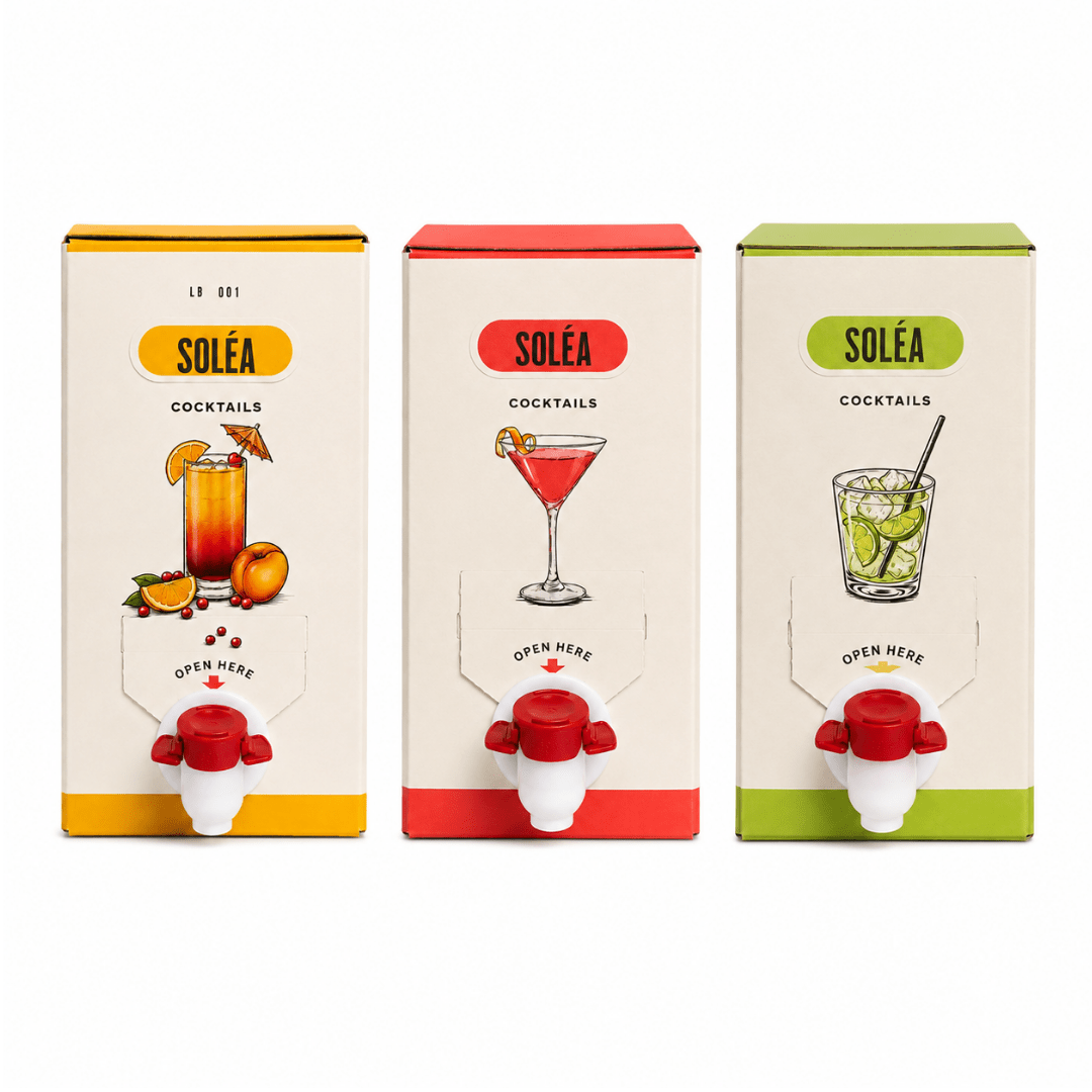Soléa Cocktail Set – 3 x 1,5 l mit Zapfhahn - TwentyFourParty