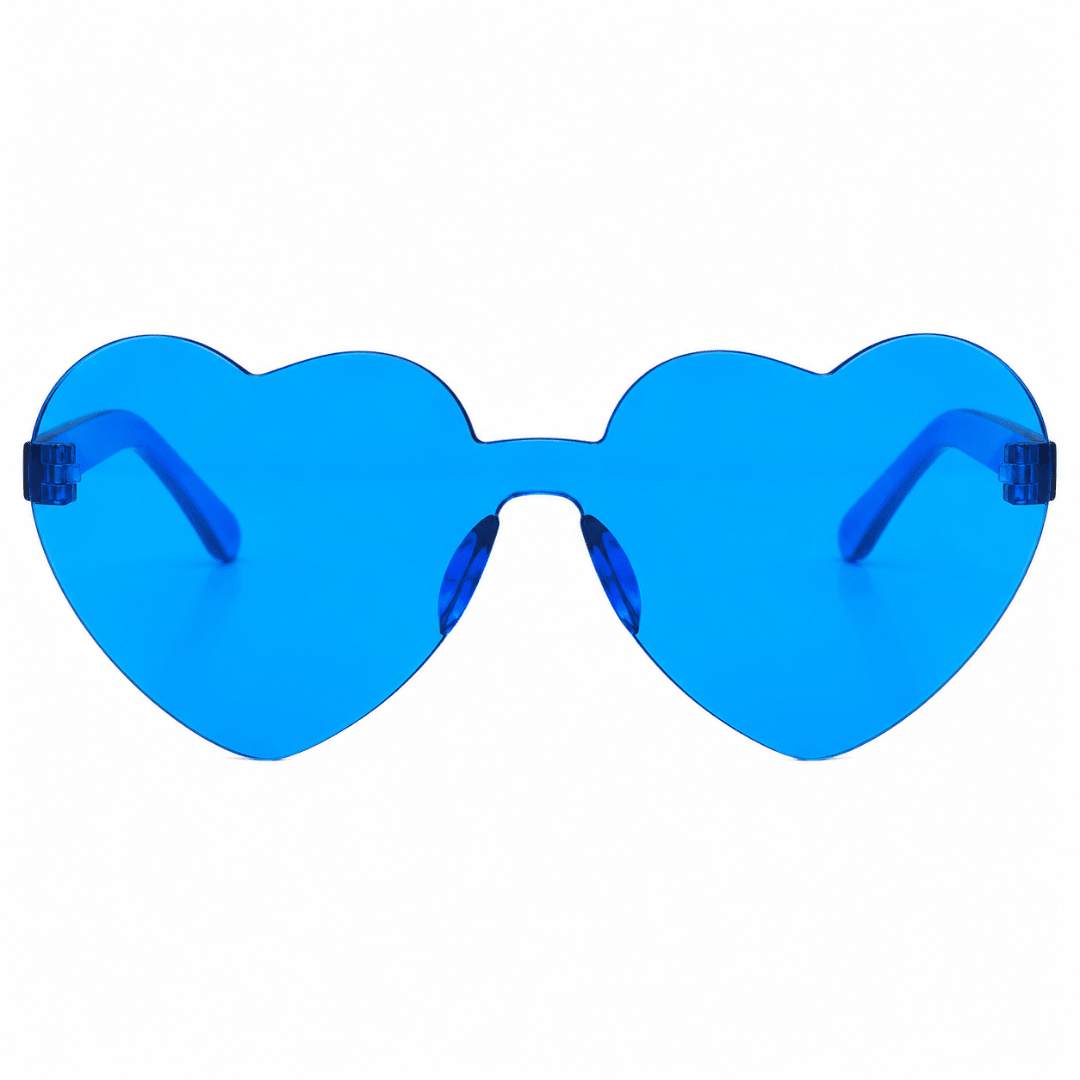 Sonnenbrille herzförmig Blau - TwentyFourParty