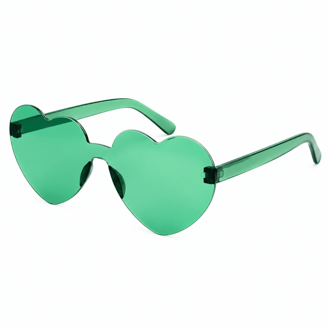 Sonnenbrille herzförmig Grün - TwentyFourParty