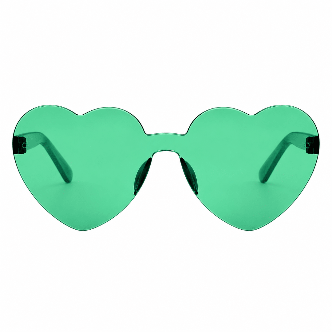 Sonnenbrille herzförmig Grün - TwentyFourParty