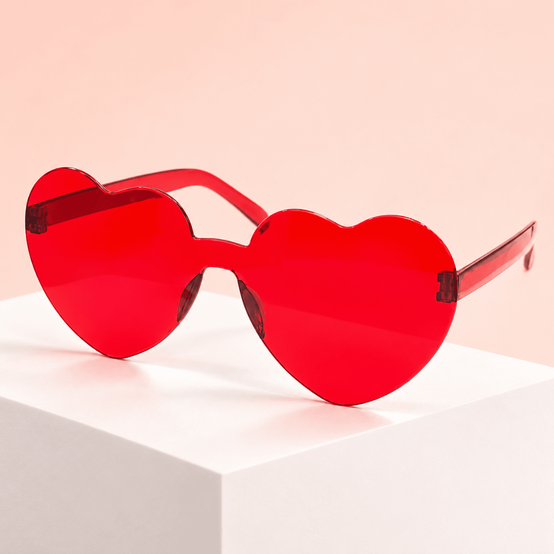 Sonnenbrille herzförmig Rot - TwentyFourParty