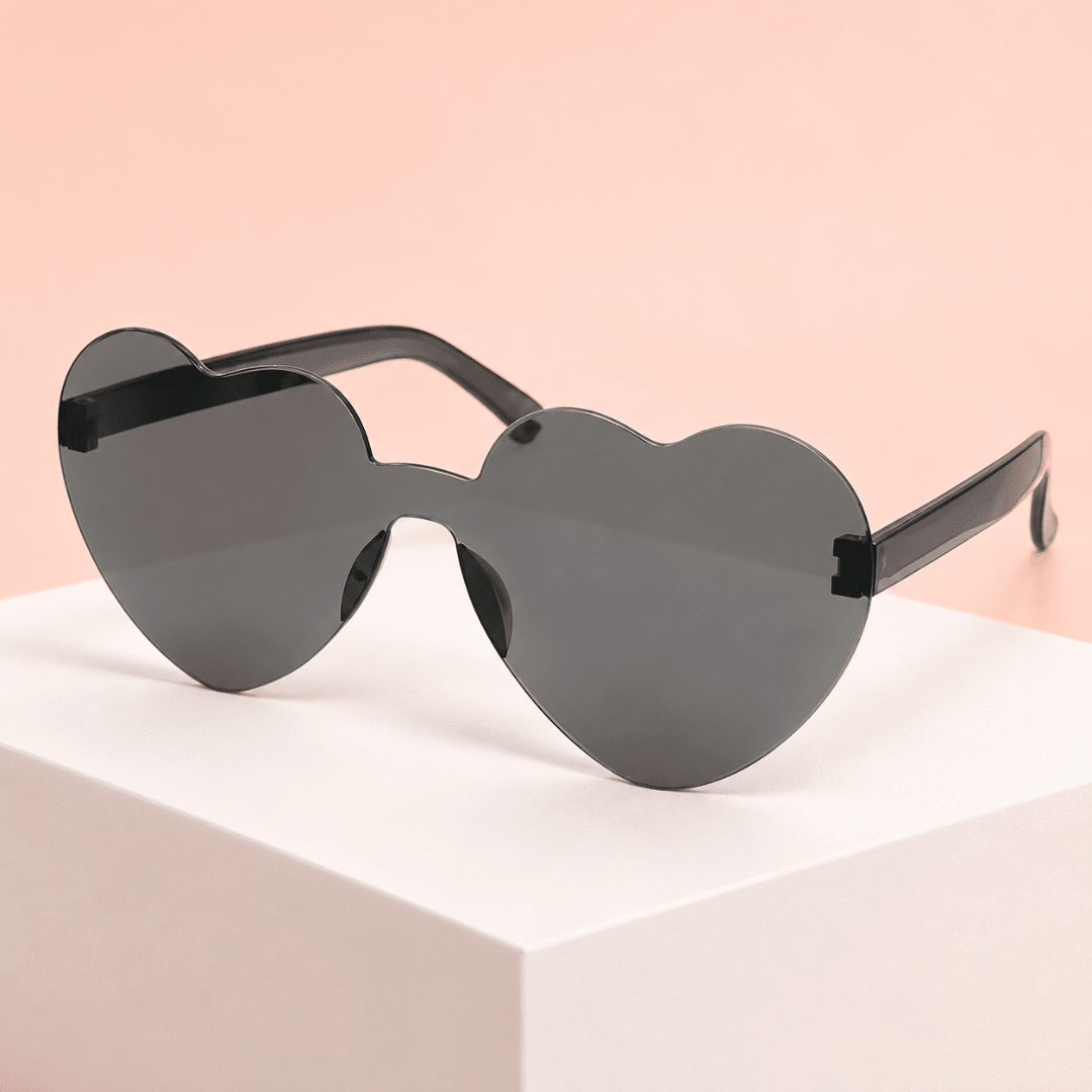 Sonnenbrille herzförmig Schwarz - TwentyFourParty
