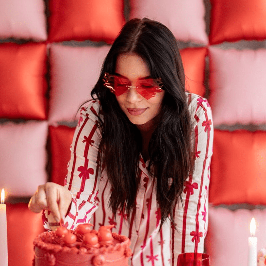 Sonnenbrille Herzform mit Flammen - TwentyFourParty