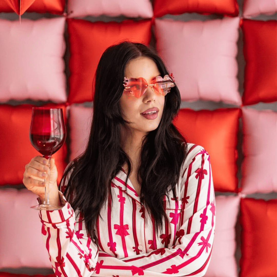 Sonnenbrille Herzform mit Flammen - TwentyFourParty