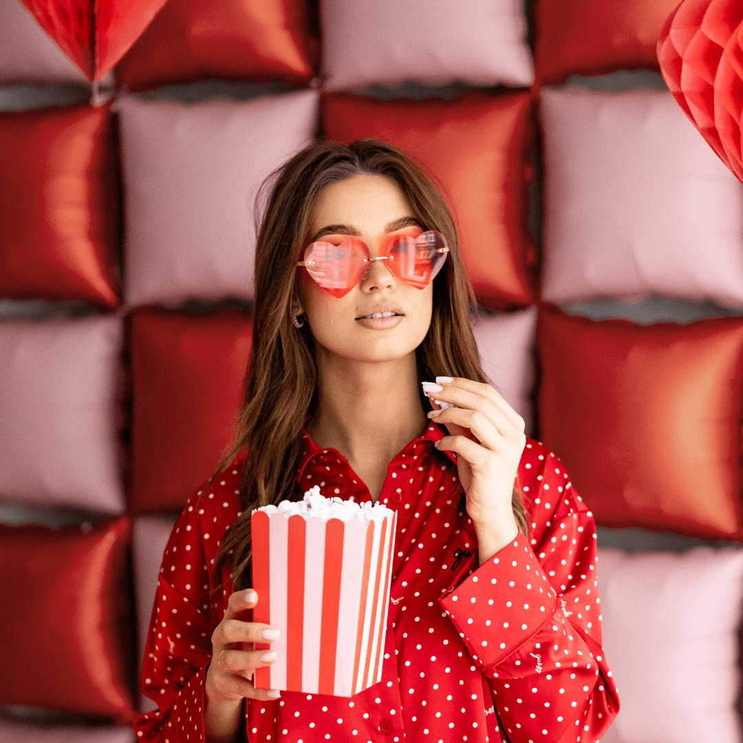 Sonnenbrille Herzform, Rot - TwentyFourParty