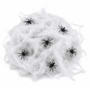 Spinnennetz Deko Weiß mit Spinnen 100 g - TwentyFourParty