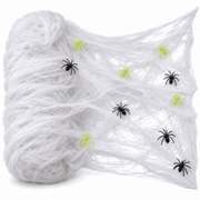 Spinnennetz Deko Weiß mit Spinnen 500 g - TwentyFourParty