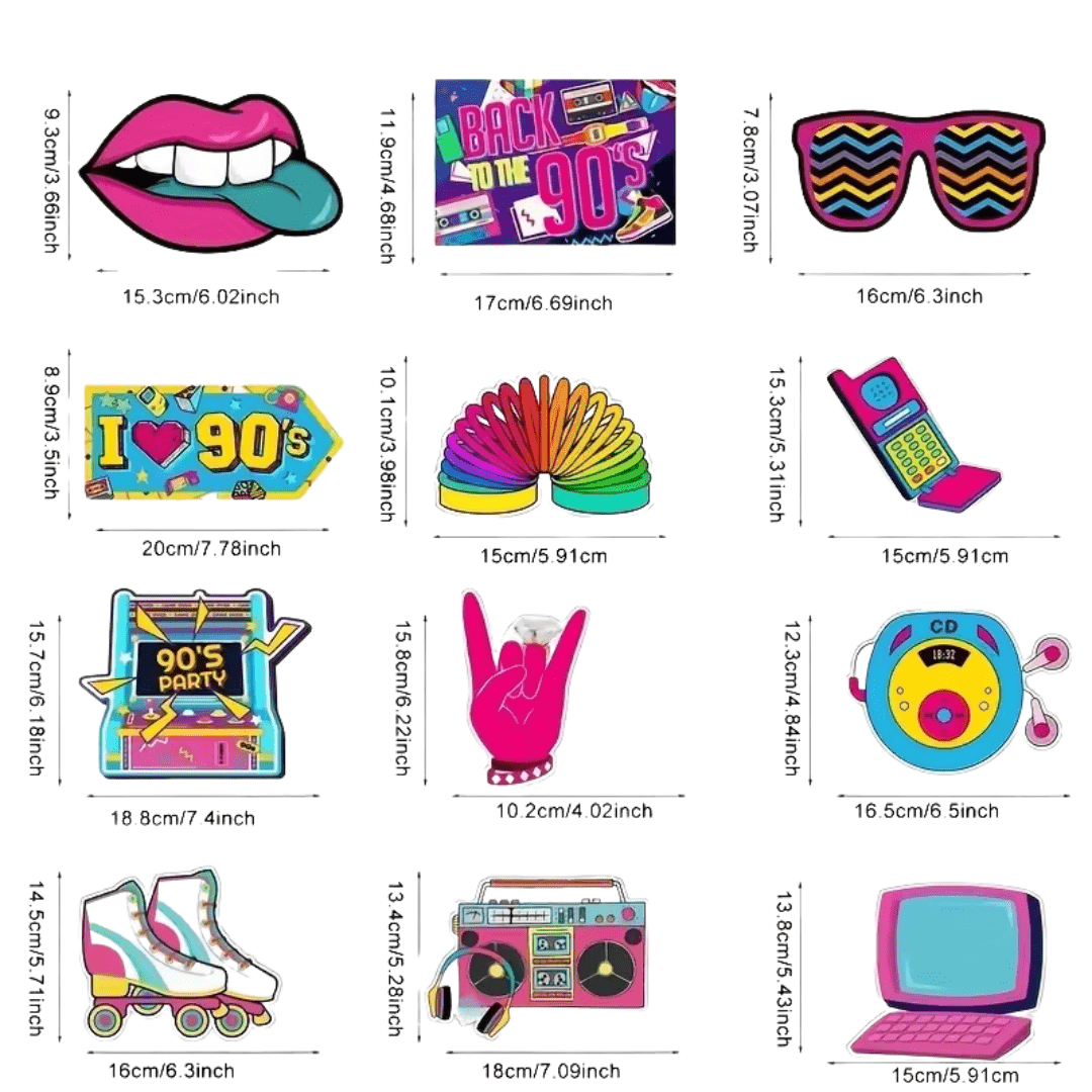 Spiral Hänge Dekorationen 90er Motive - TwentyFourParty