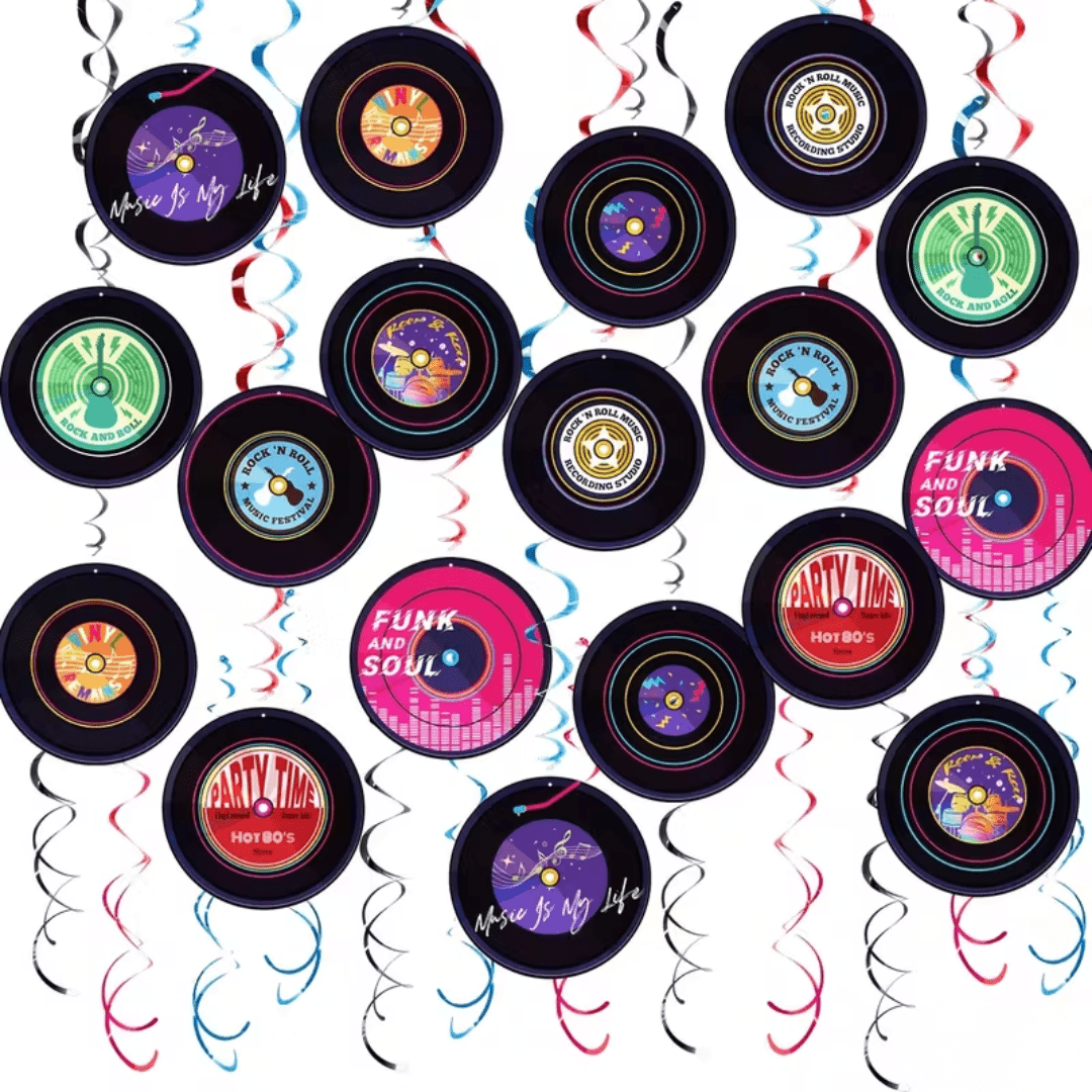 Spiral Hänge Dekorationen Vinyl Platten - TwentyFourParty