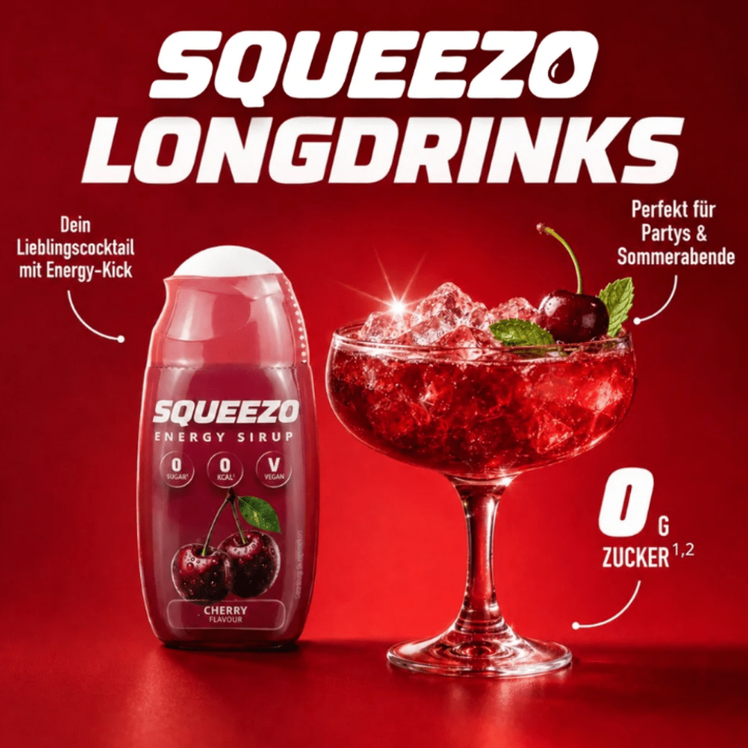 SQUEEZO Cherry Energy Sirup - TwentyFourParty