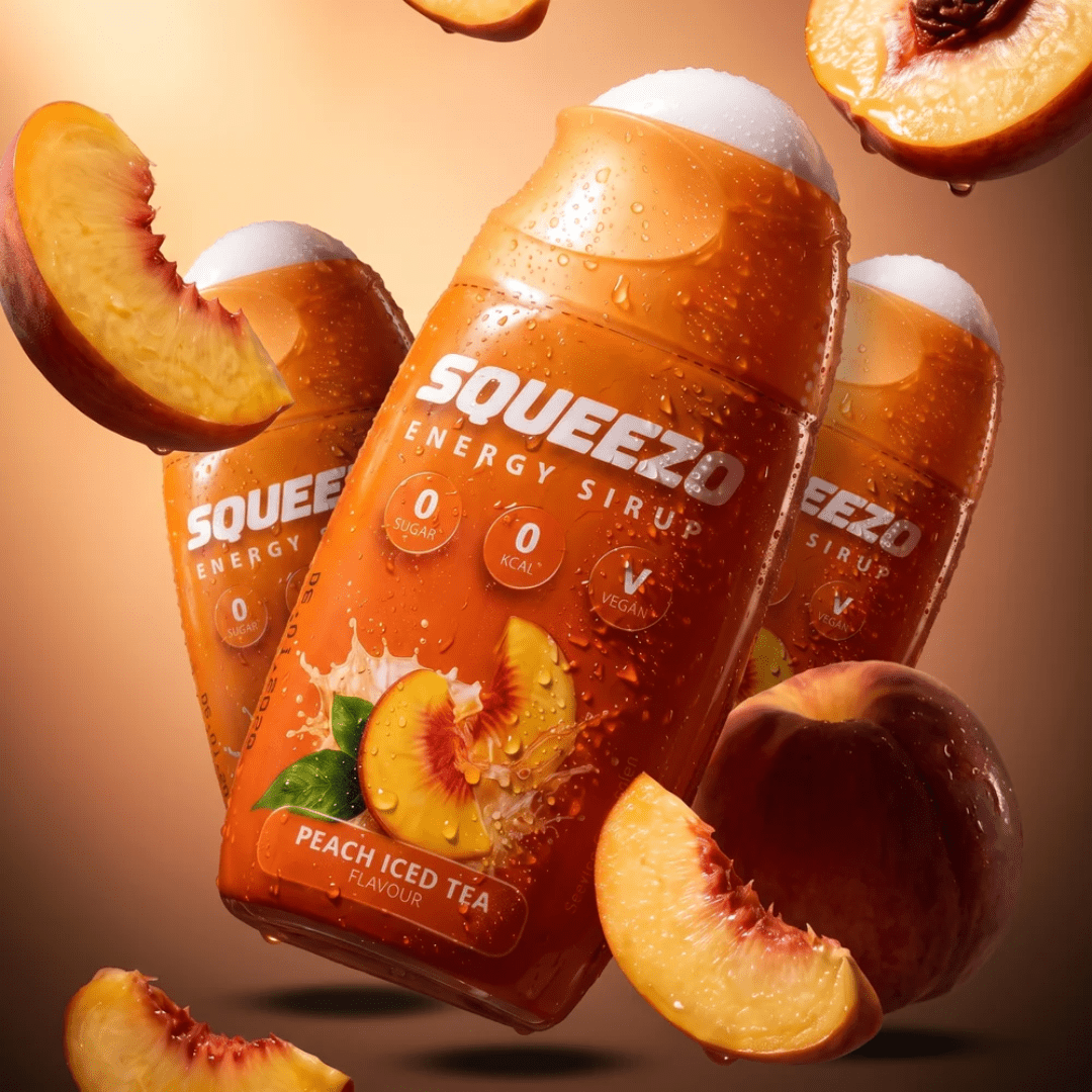 SQUEEZO Peach Iced Tea Energy Sirup - TwentyFourParty