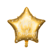 Stern - Folienballon Happy Birthday Gold - TwentyFourParty