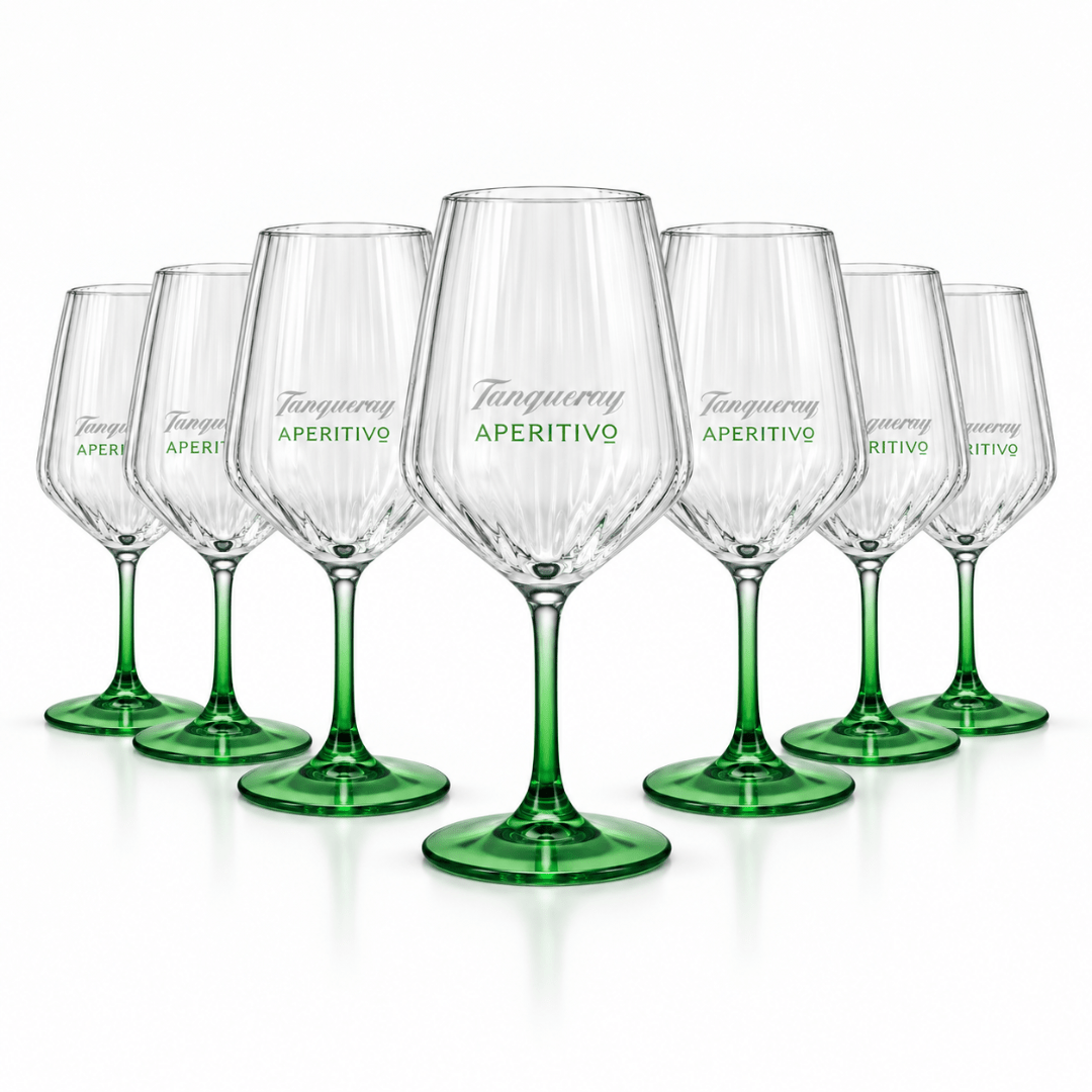 Tanqueray Aperitivo Gläser mit grünem Stiel 6 Stück - TwentyFourParty