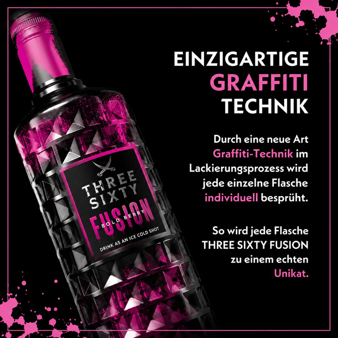 Three Sixty Vodka Fusion Bold Berry 700 ml – Cassis Shot 20 % Vol.