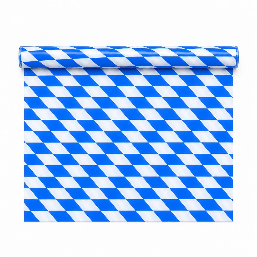 Tischdecke Rauten Blau Weiß 20 m x 1 m - TwentyFourParty