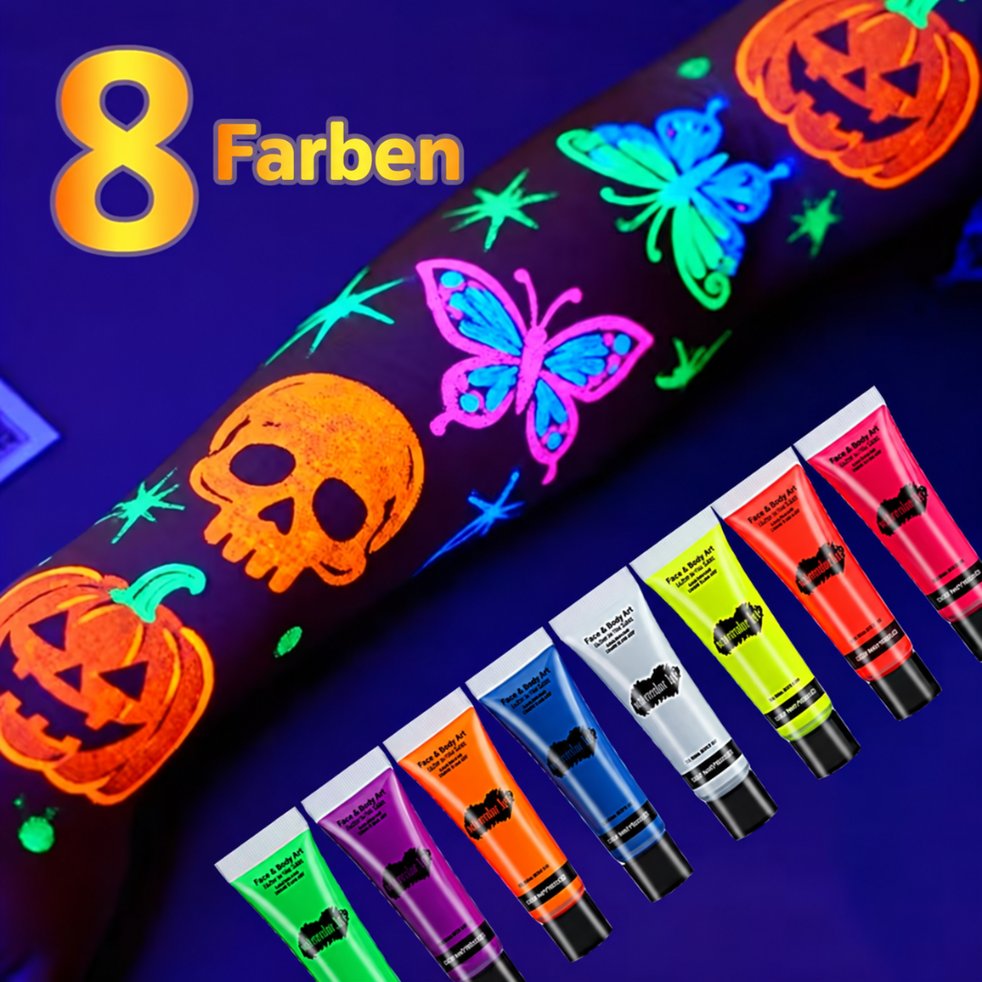 UV Neon Face & Body Paint Set – 8 Farben - TwentyFourParty