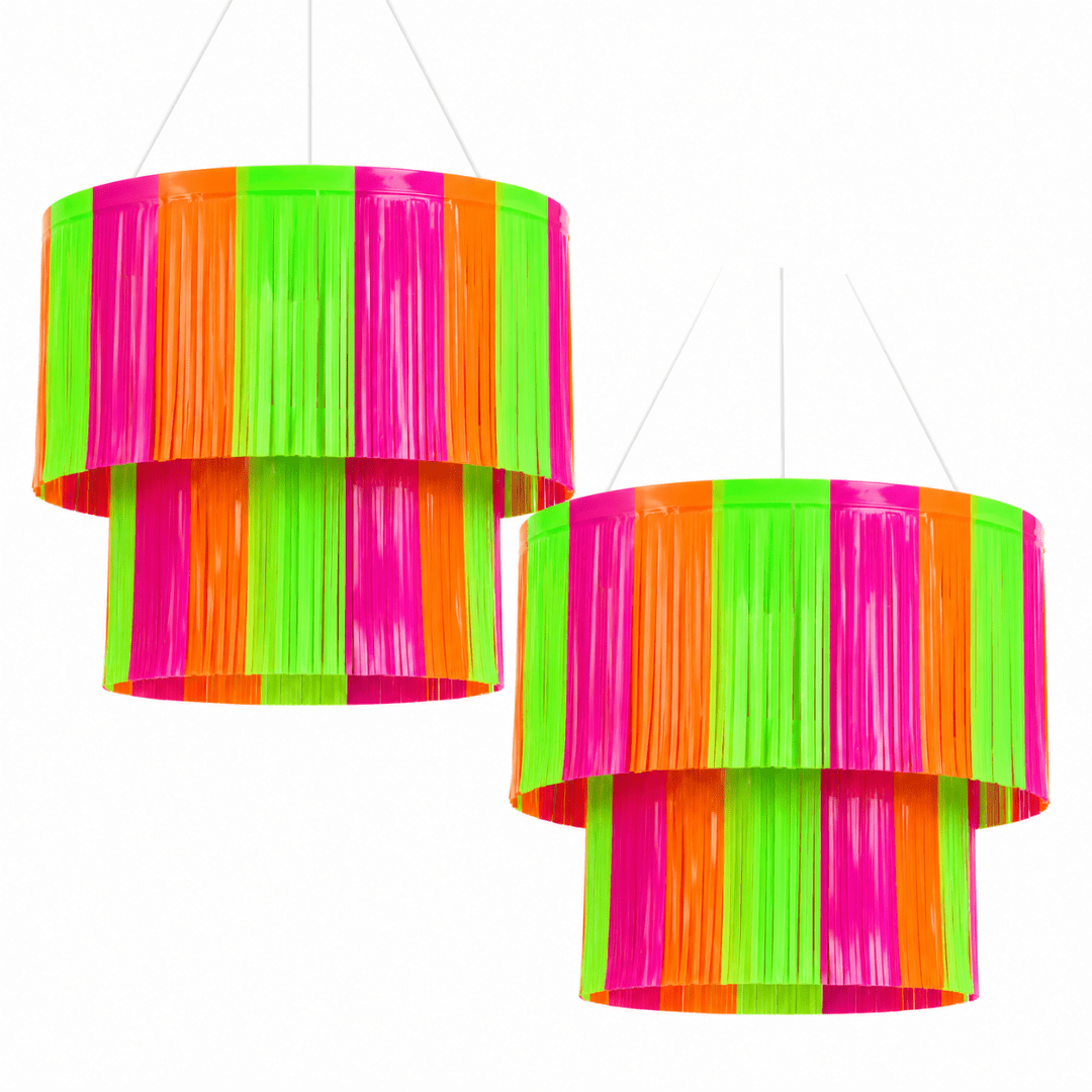 UV Neon Fransen Hängedeko 2er Set - TwentyFourParty