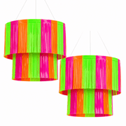 UV Neon Fransen Hängedeko 2er Set - TwentyFourParty