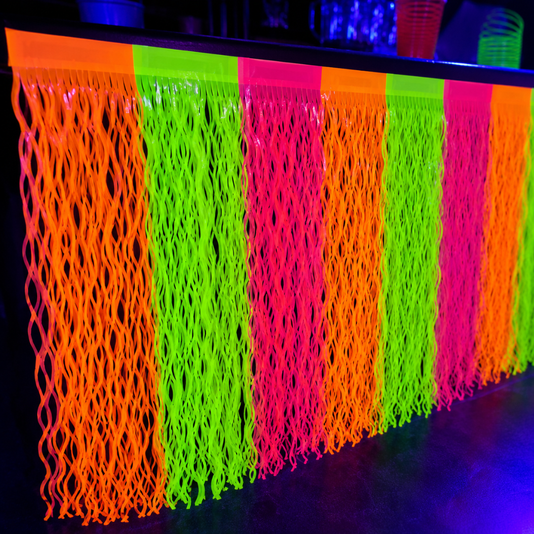 UV Neon Fransen Tischrock - TwentyFourParty