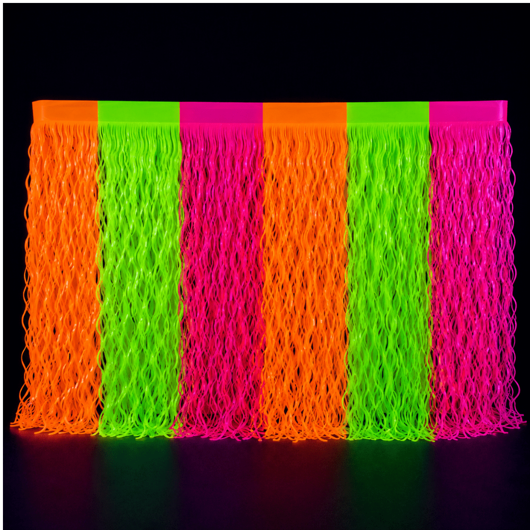 UV Neon Fransen Tischrock - TwentyFourParty