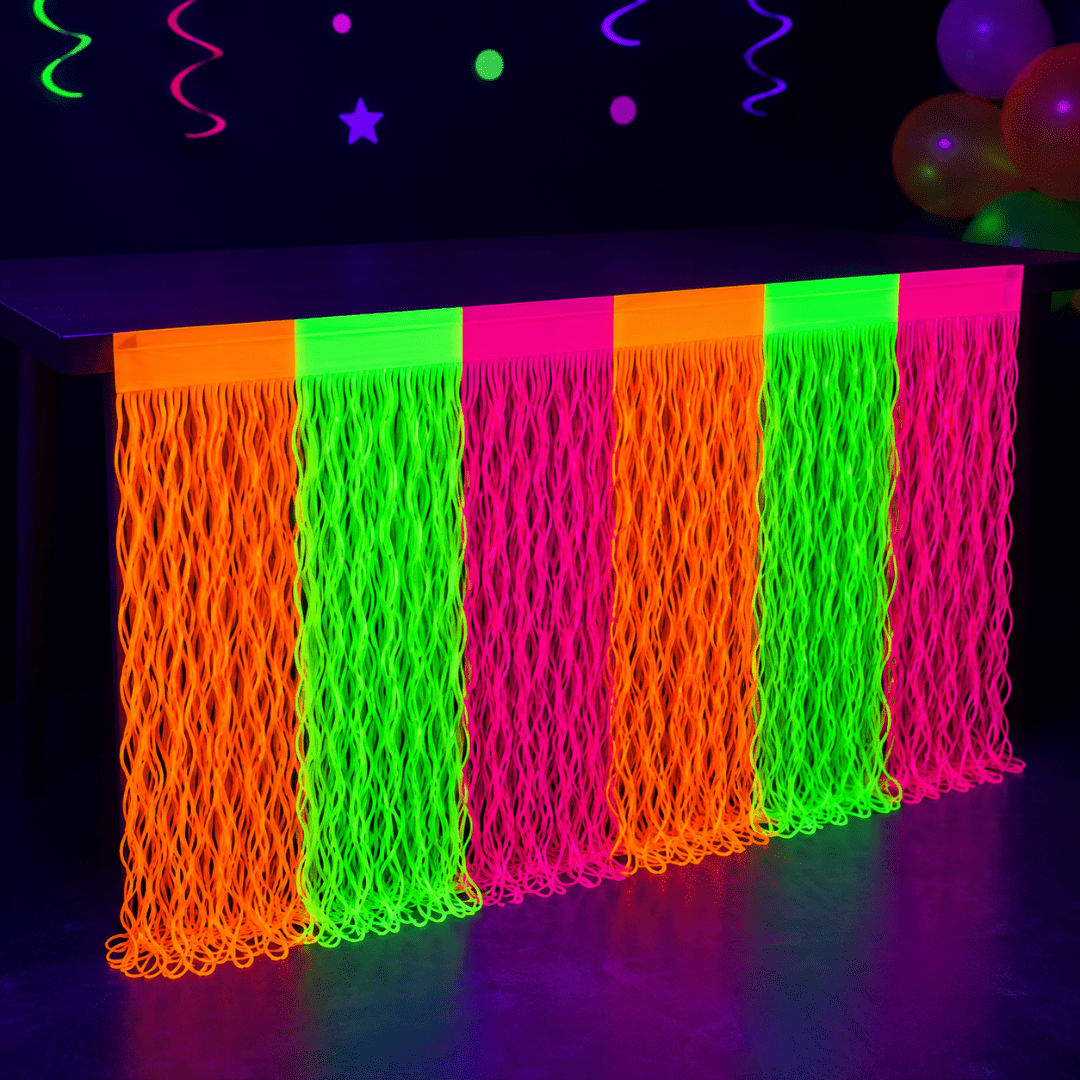 UV Neon Fransen Tischrock - TwentyFourParty