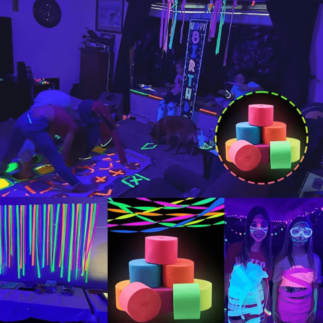 UV - Neon Krepppapier Girlande - TwentyFourParty