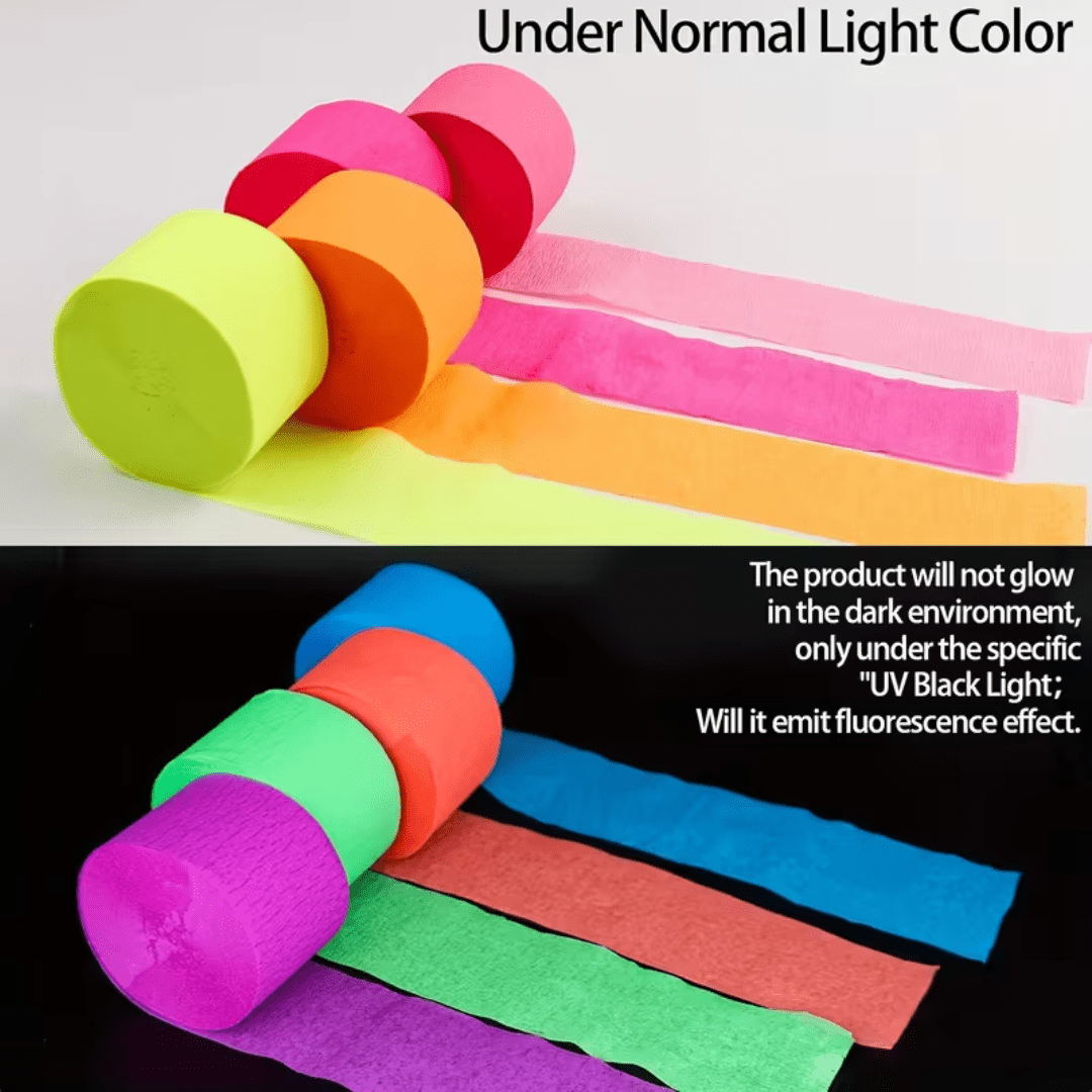 UV - Neon Krepppapier Girlande - TwentyFourParty