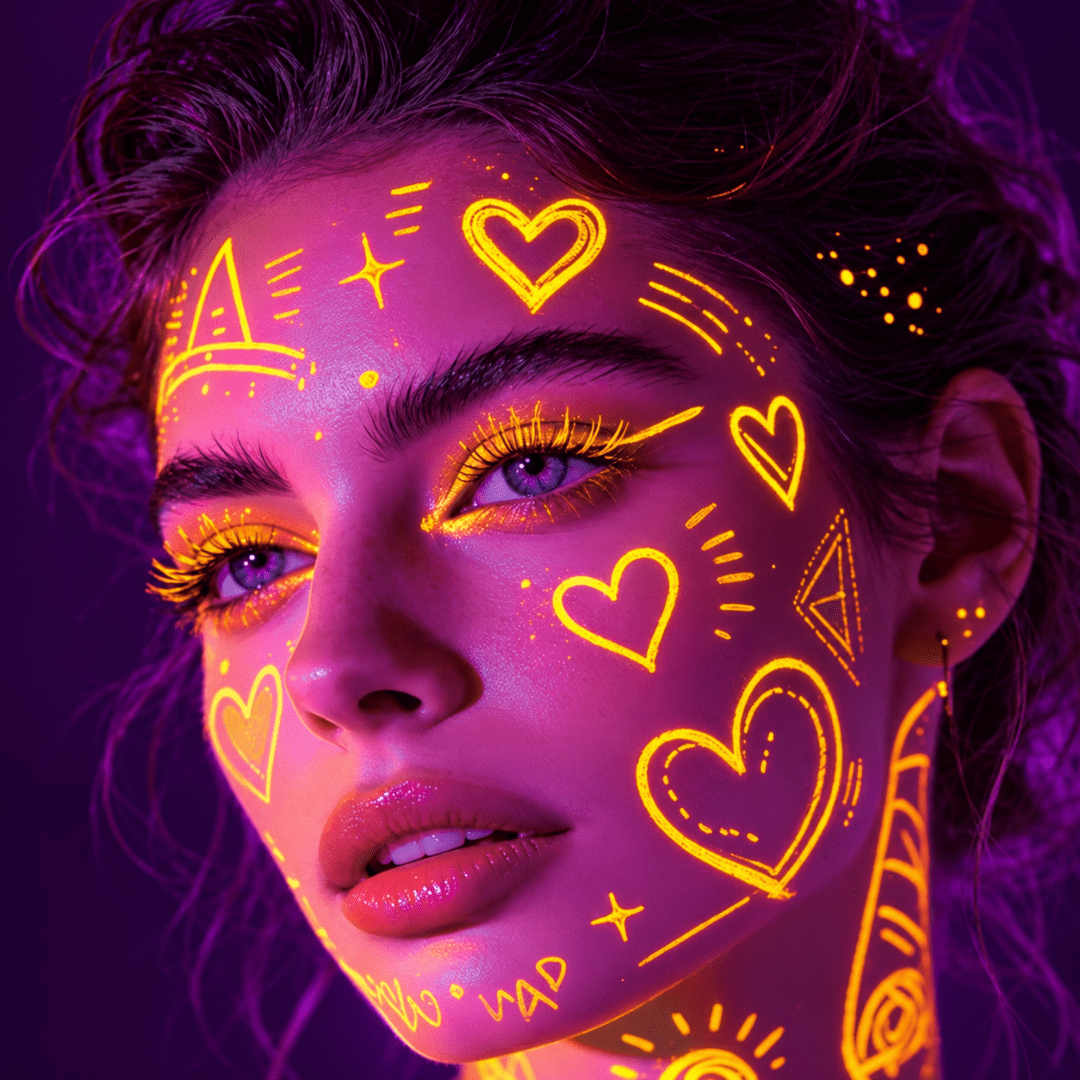 UV Neon Schminkstifte 8 Farben Set - TwentyFourParty