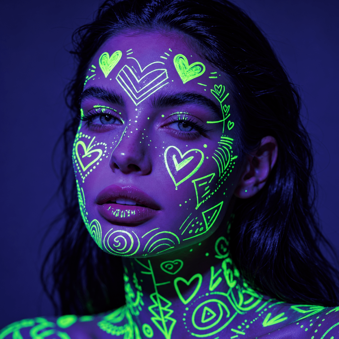 UV Neon Schminkstifte 8 Farben Set - TwentyFourParty