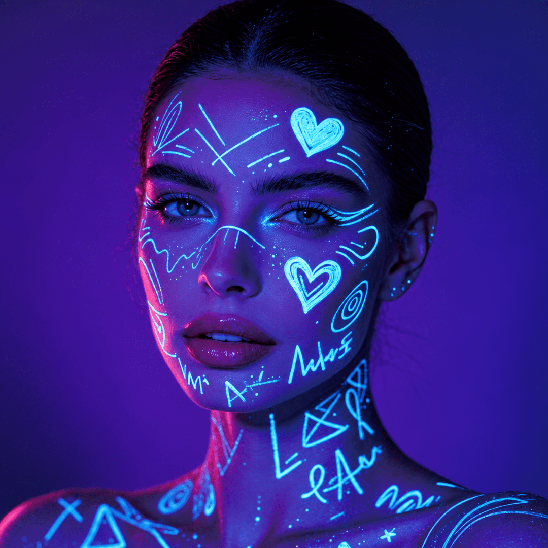UV Neon Schminkstifte Blau 3er-Set - TwentyFourParty